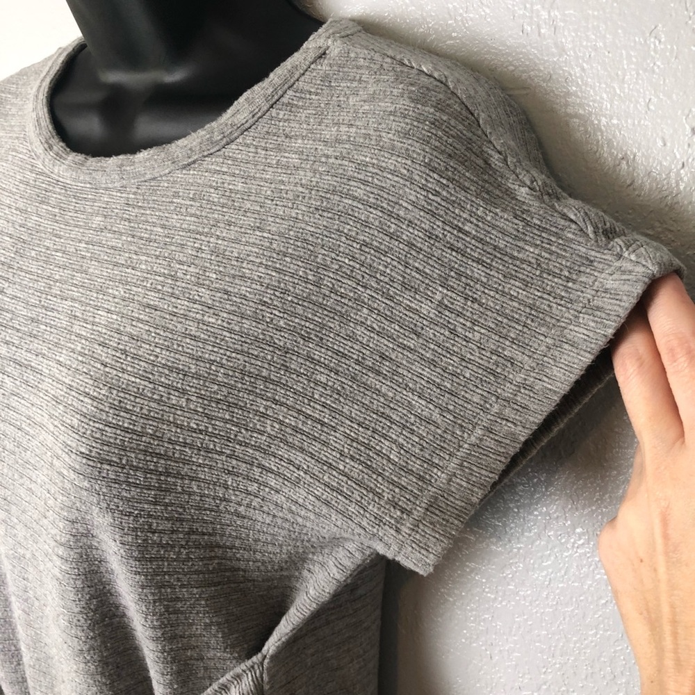 TAHARI sweater shirt grey knot tie shirt sleeve XS - Picture 3 of 14